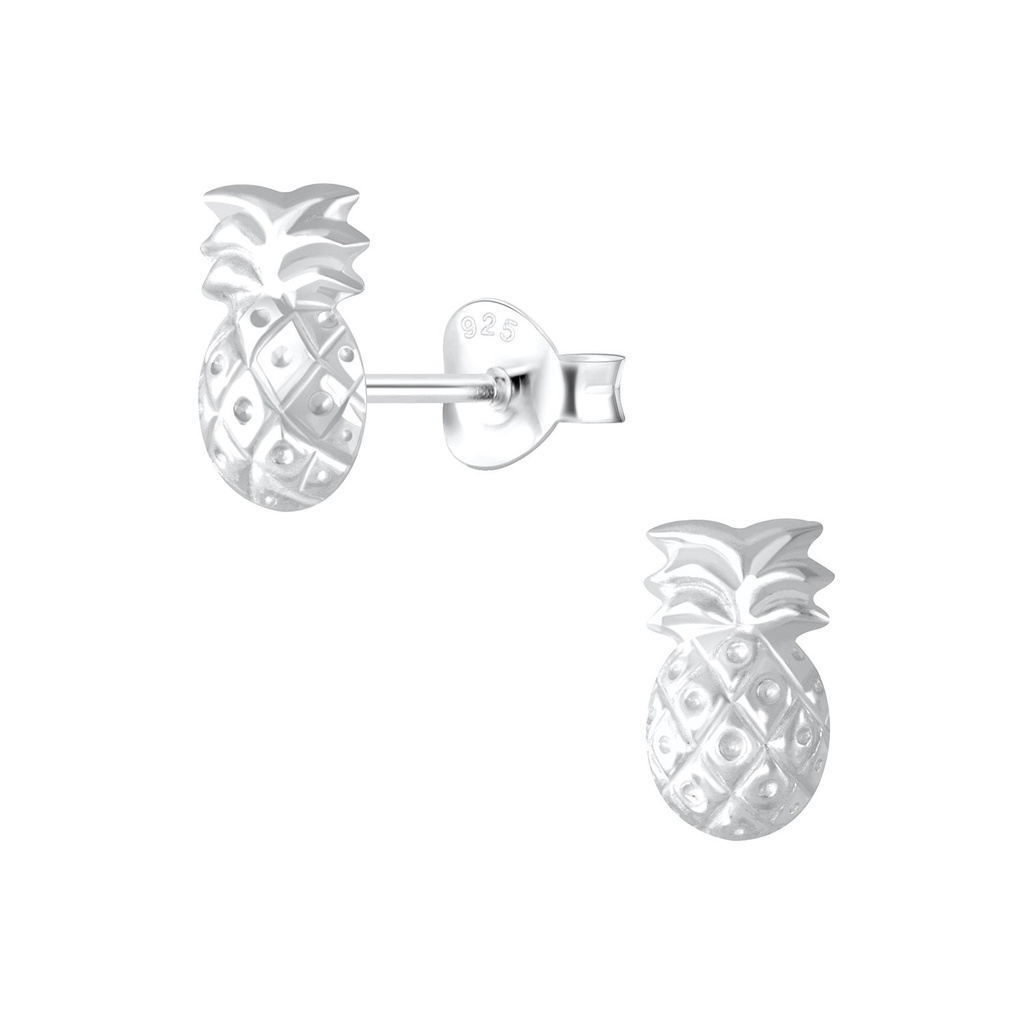 Silver Pineapple Stud Earrings
