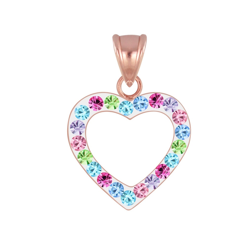 [10006435] Silver Heart Crystal Pendant