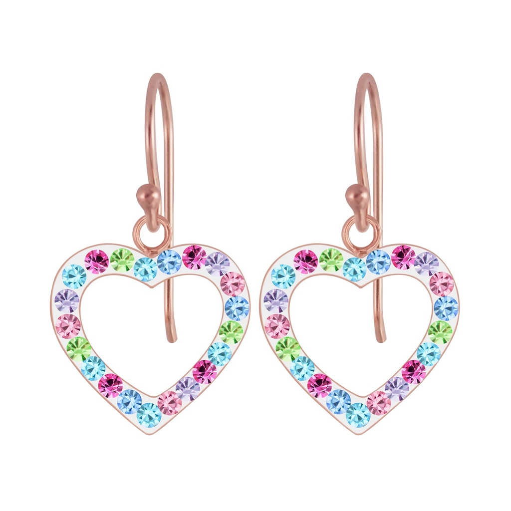 Boucles d'oreilles en argent cristal cœur