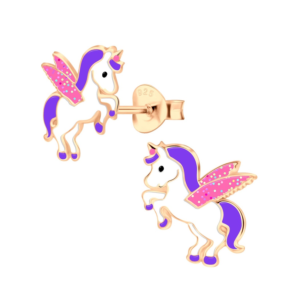 [10005882] Silver Unicorn Stud Earrings