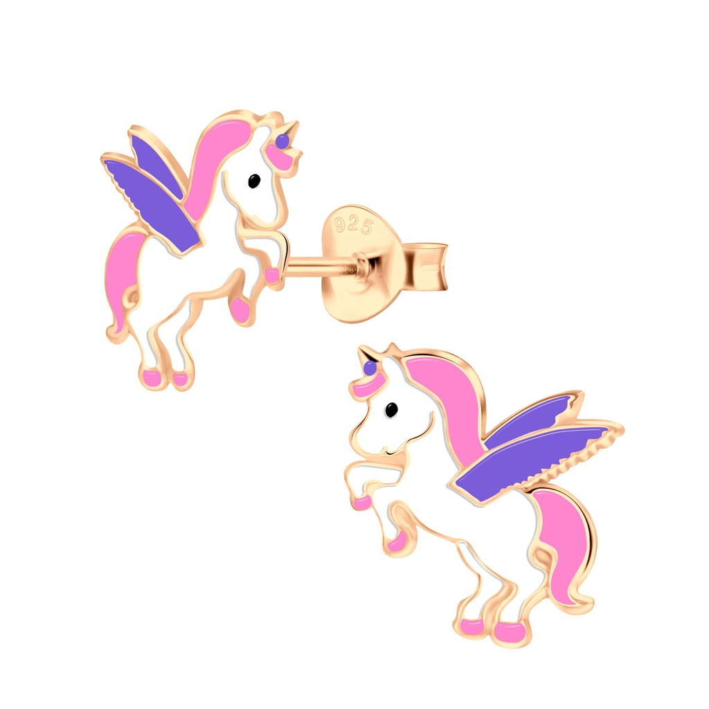 [10005881] Silver Unicorn Stud Earrings