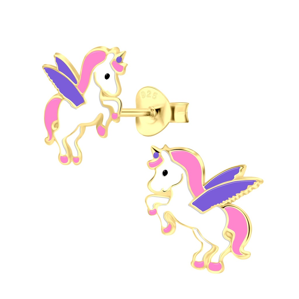 Silver Unicorn Stud Earrings