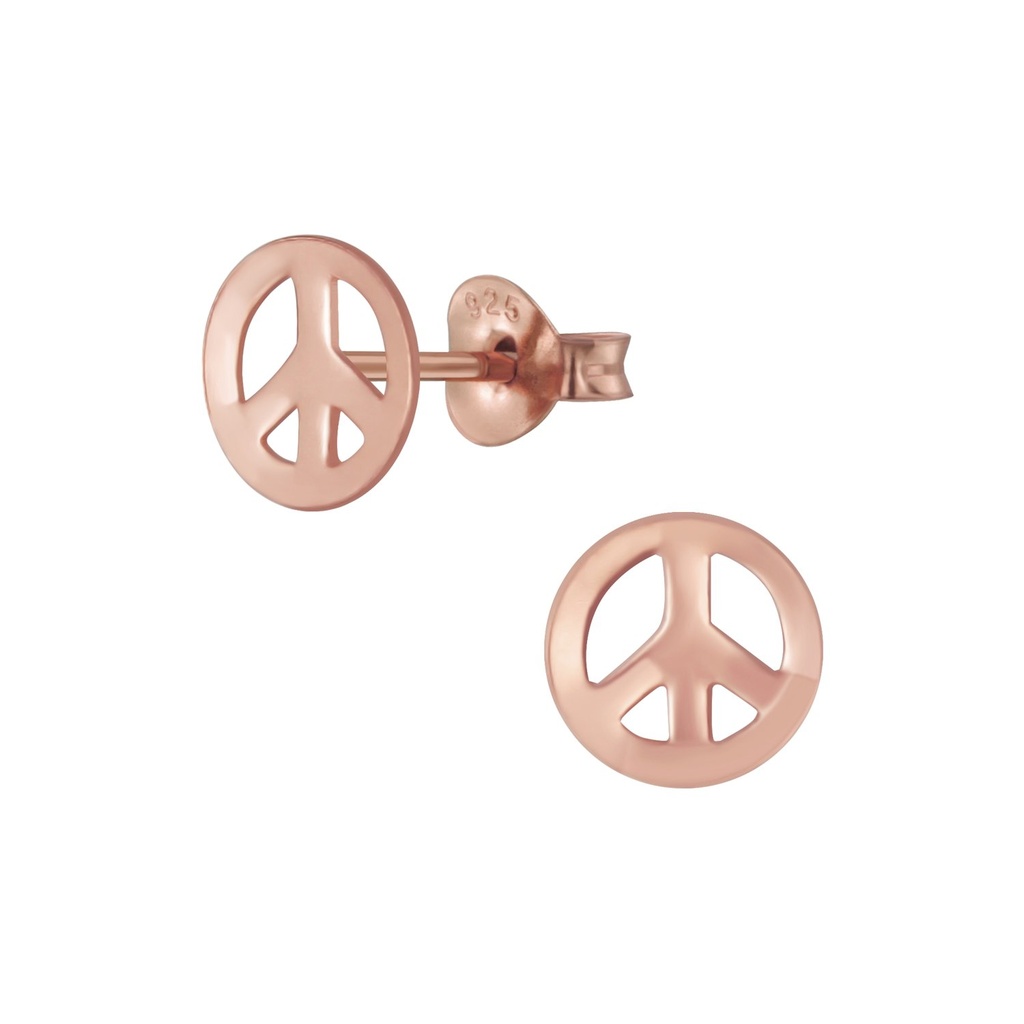 Puces d'oreilles symbole paix en argent