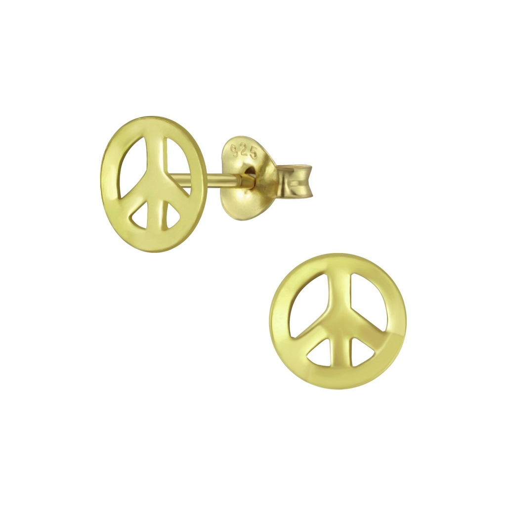 Puces d'oreilles symbole paix en argent