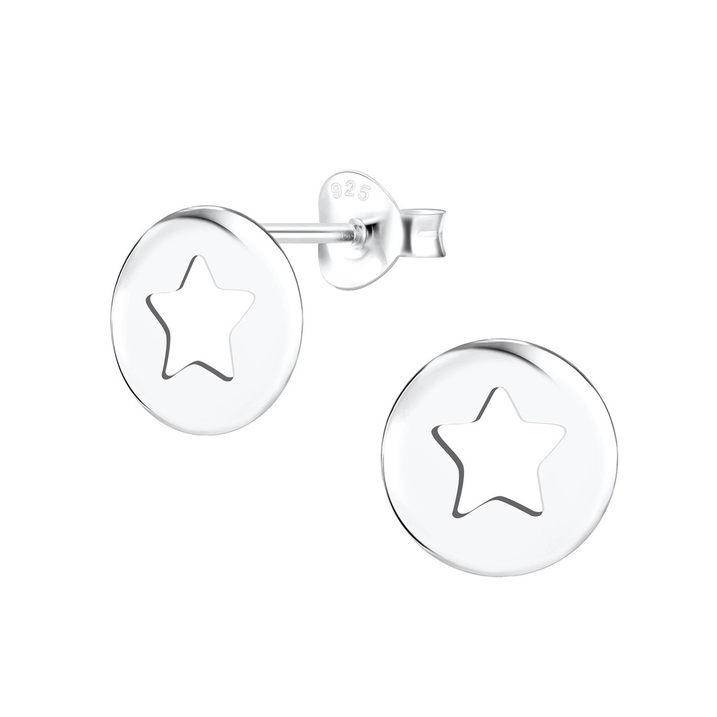 Silver Star Stud Earrings