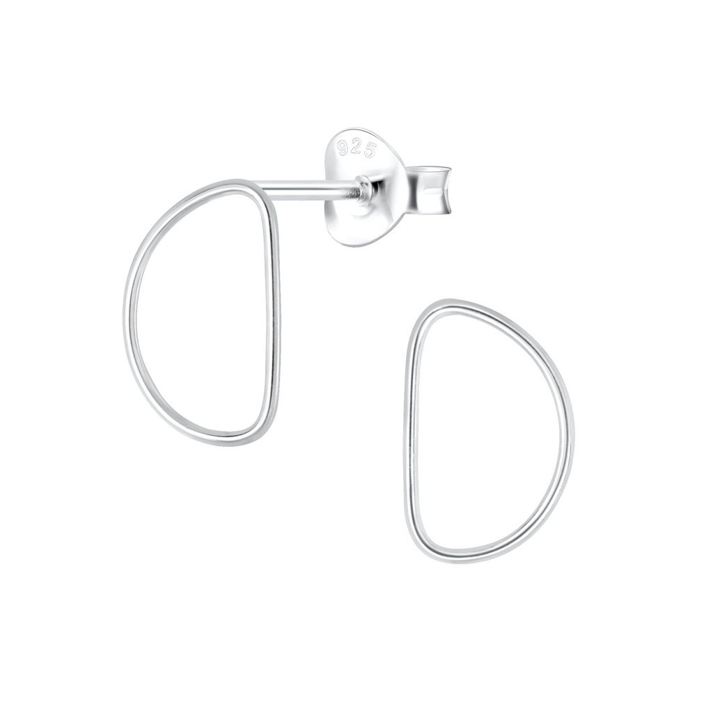Silver Wire Stud Earrings