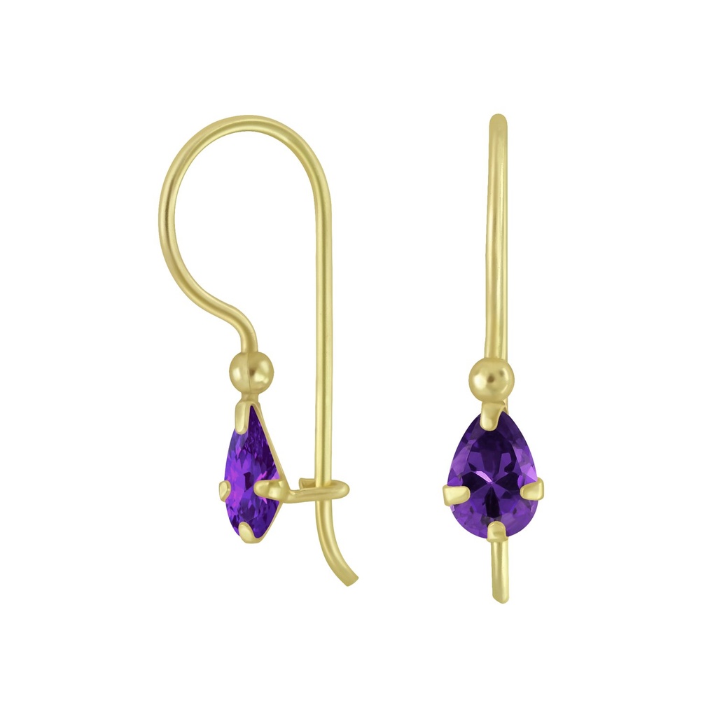 Boucles d'oreilles en argent zircon poire 4X6 mm