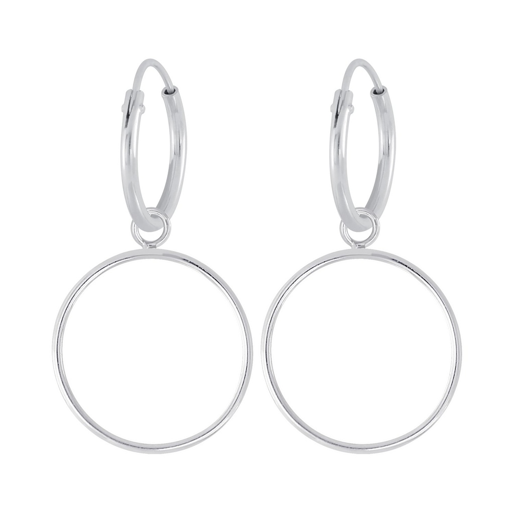 Créoles breloque cercle en argent