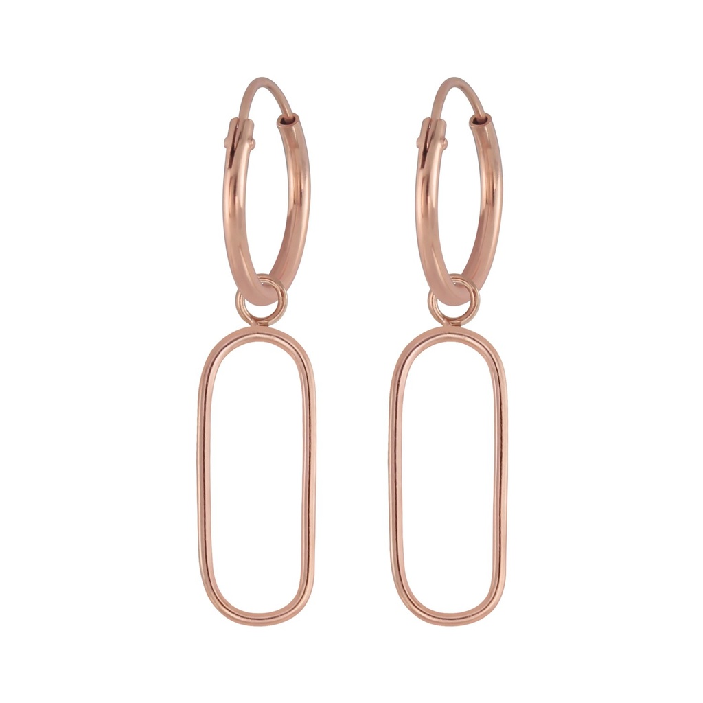 Silver Wire Charm Hoop Earrings