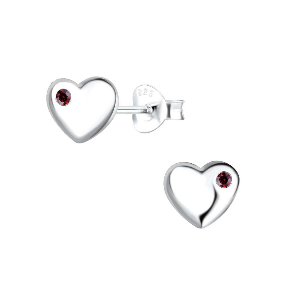 Puces d'oreilles cœur en argent
