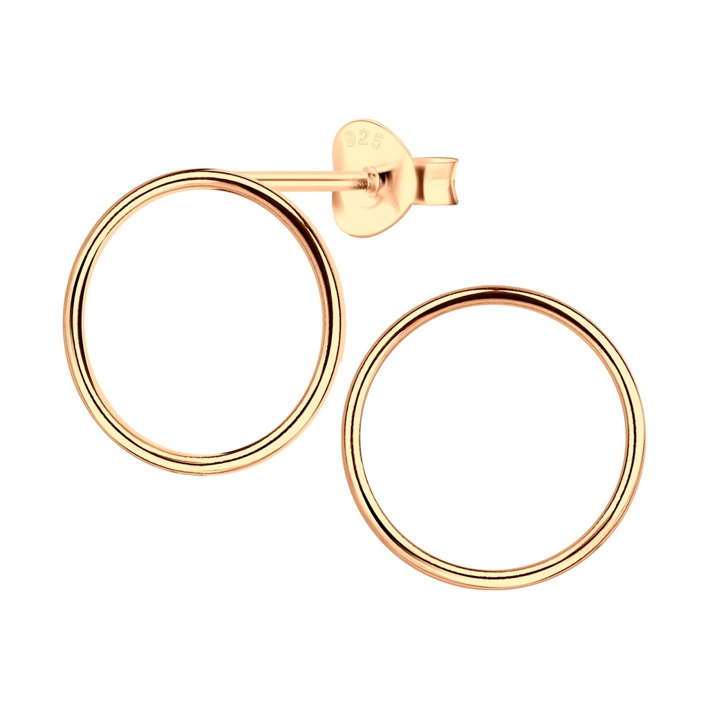Silver Circle Stud Earrings