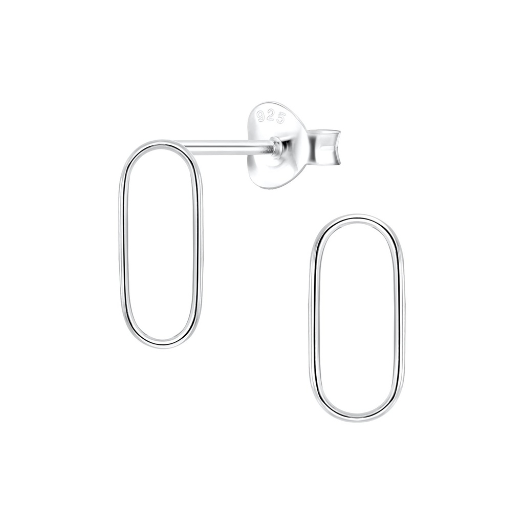 Silver Wire Stud Earrings