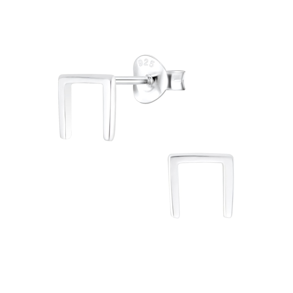 Puces d'oreilles géométriques en argent