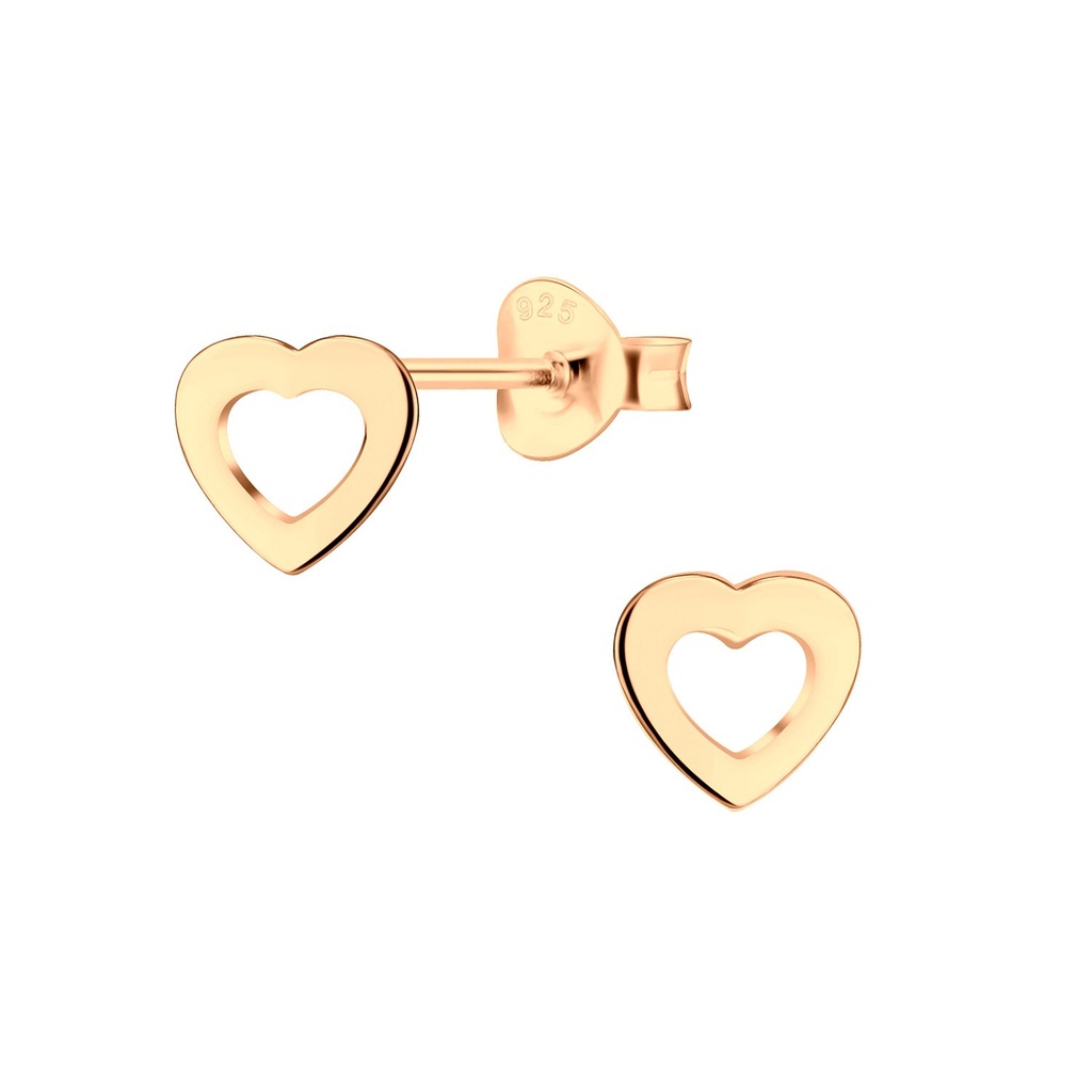 Puces d'oreilles cœur en argent