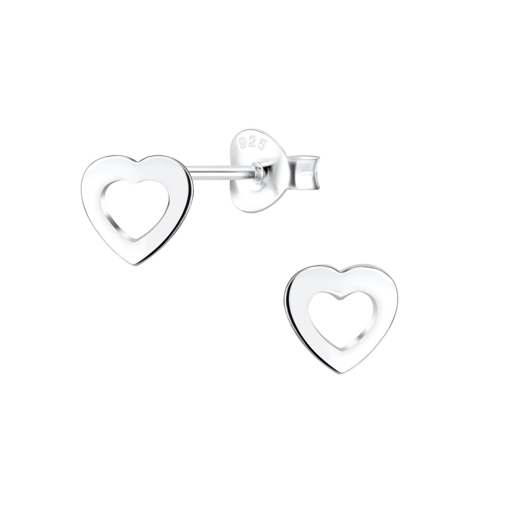 [10006324] Silver Heart Stud Earrings