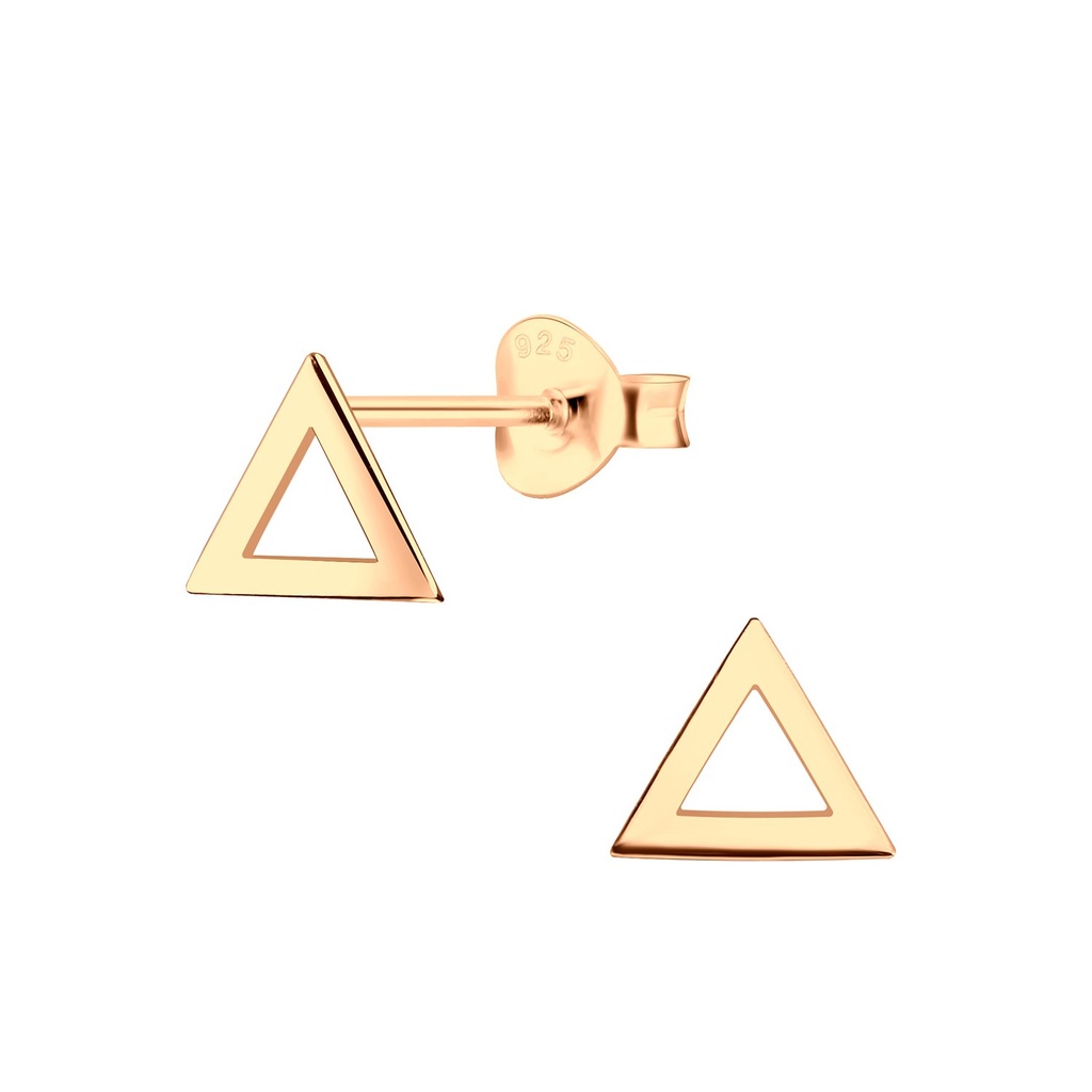 Silver Triangle Stud Earrings