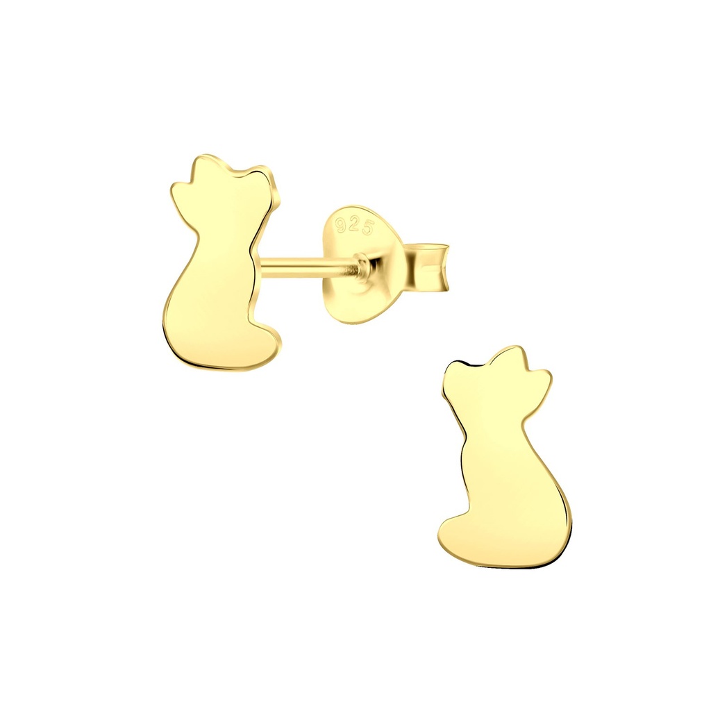 Silver Fox Stud Earrings