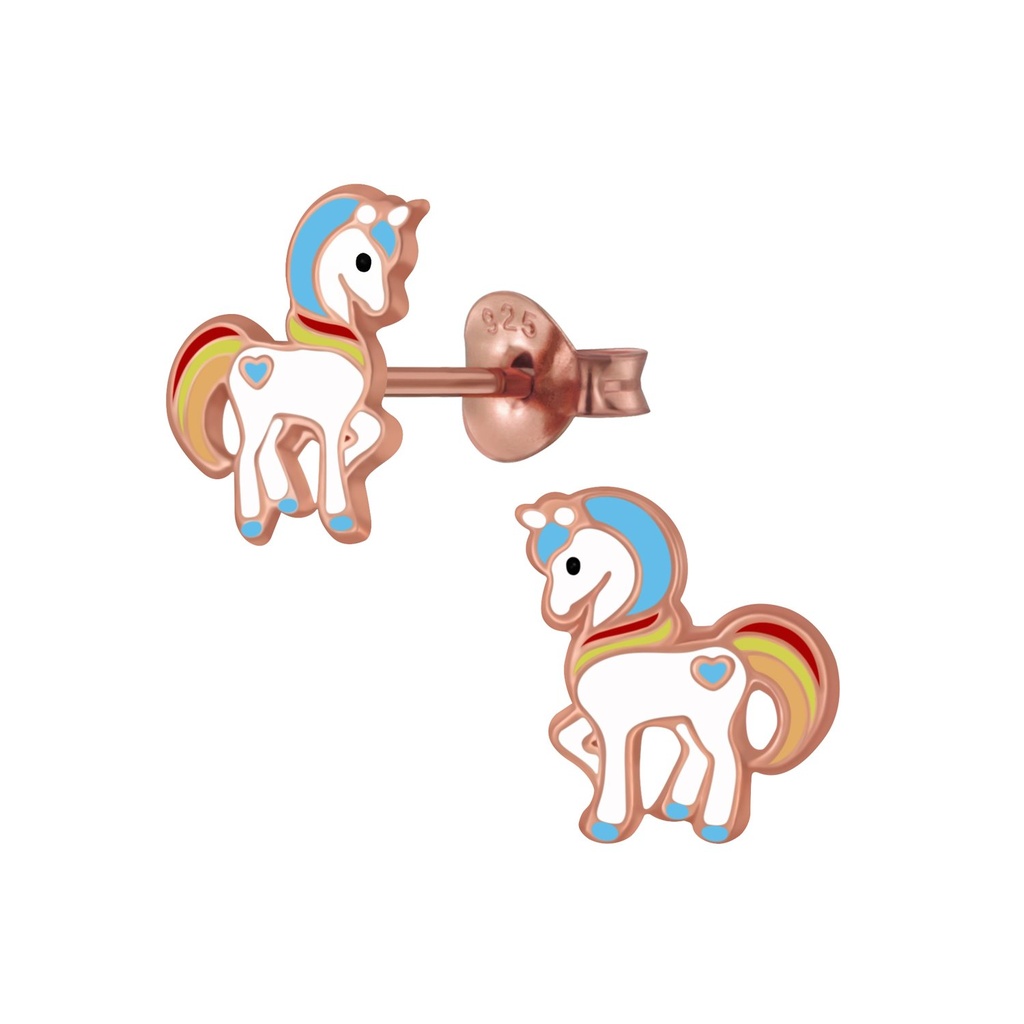 Silver Unicorn Stud Earrings