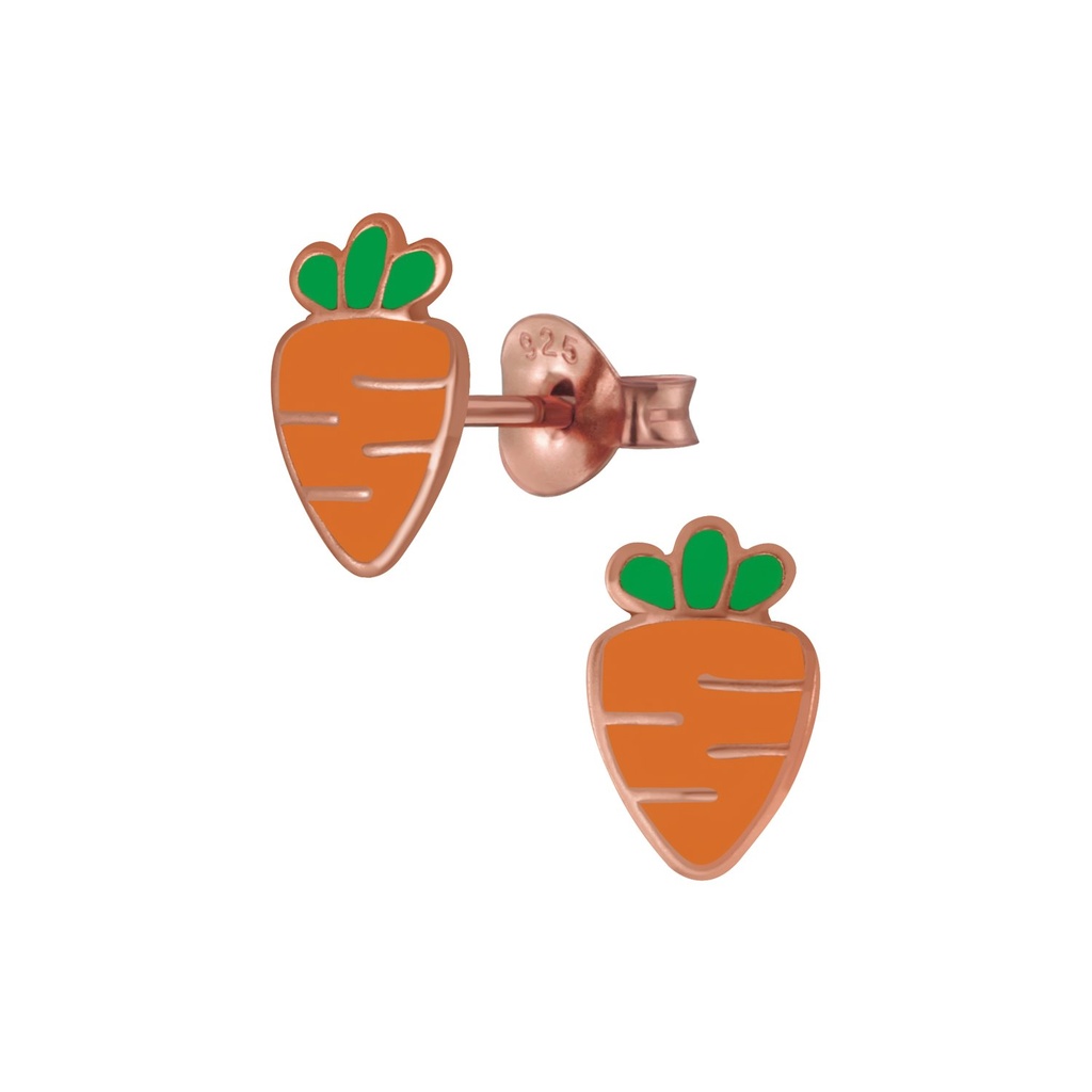 Silver Carrot Stud Earrings