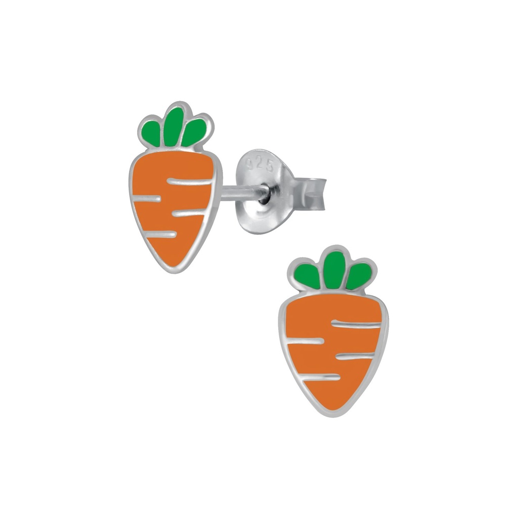 Silver Carrot Stud Earrings