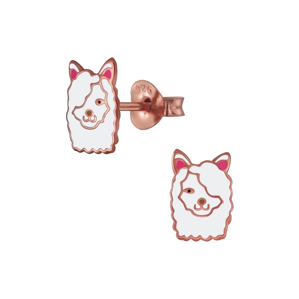 Silver Llama Stud Earrings