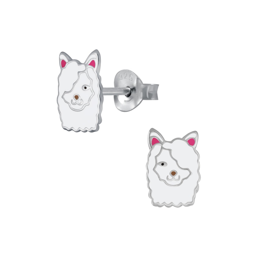 Silver Llama Stud Earrings