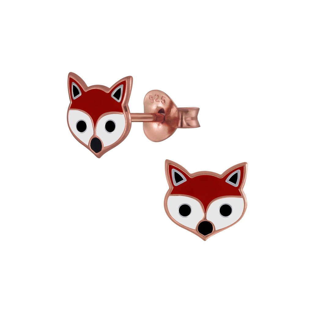 Puces d'oreilles renard en argent