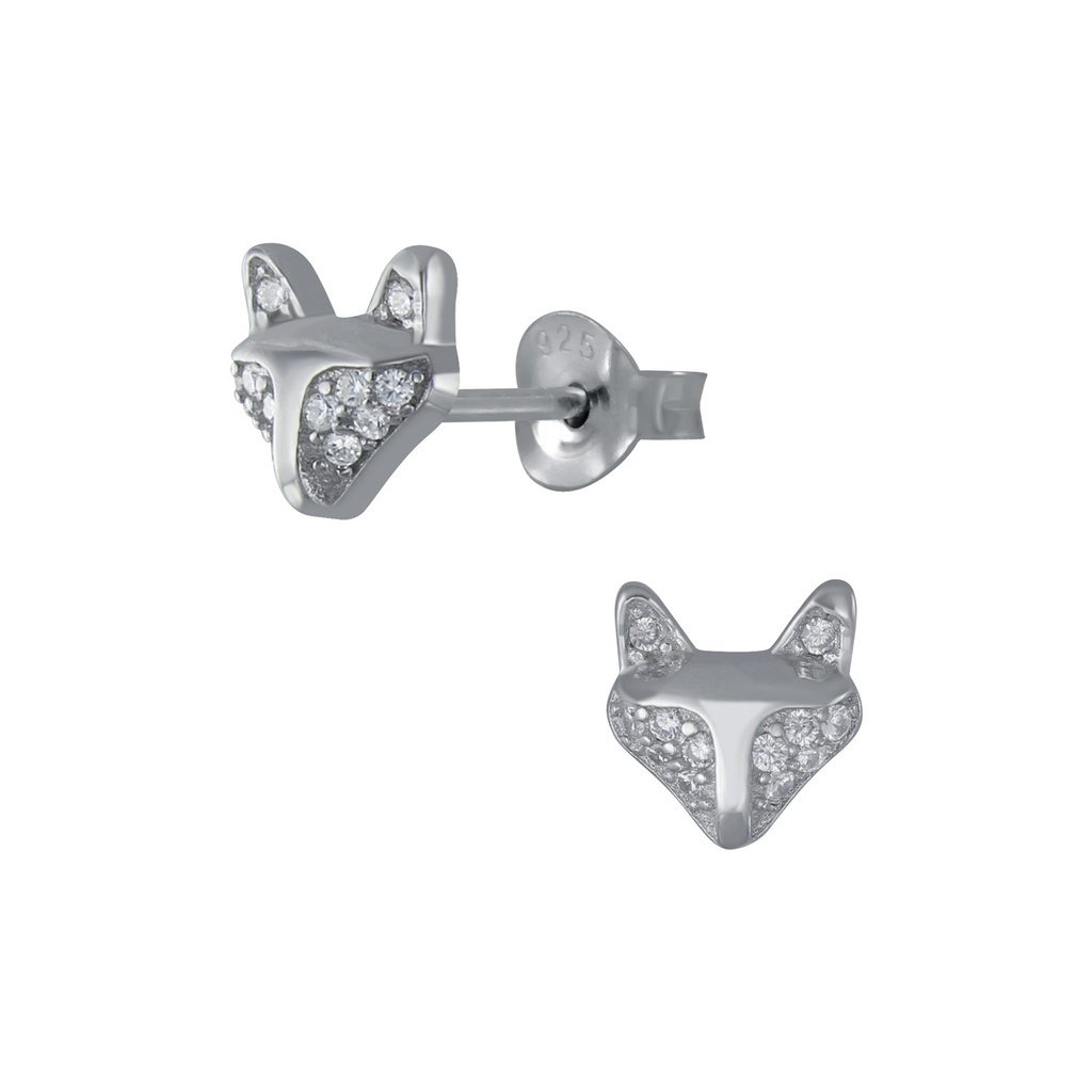 Puces d'oreilles renard en argent
