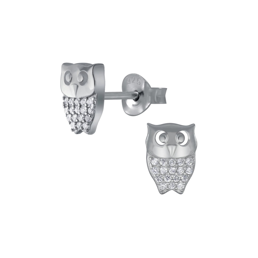 [10005948] Puces d'oreilles hibou en argent