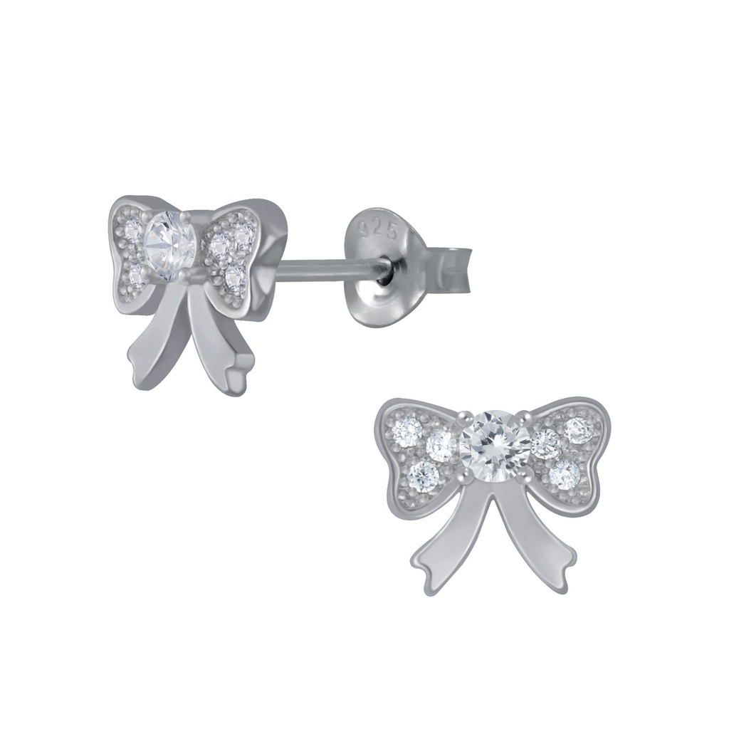 Puces d'oreilles nœud en argent