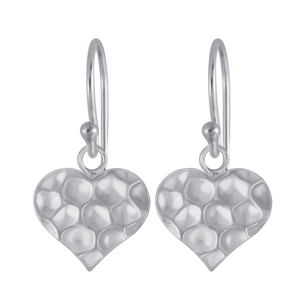 Boucles d'oreilles cœur en argent
