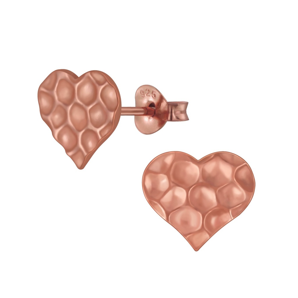 Puces d'oreilles cœur en argent
