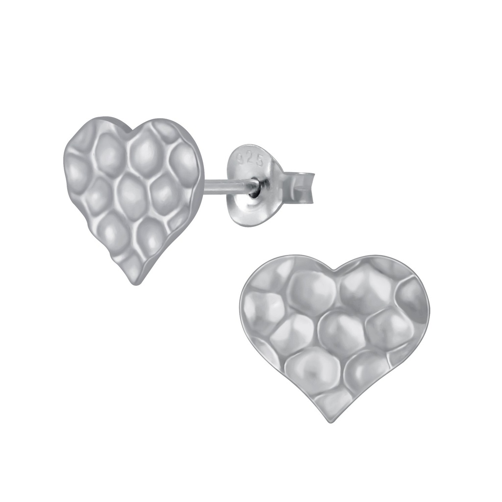 [10005862] Silver Heart Stud Earrings
