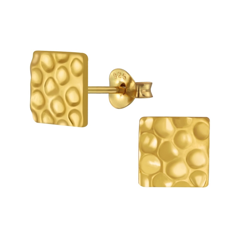 Puces d'oreilles carrées en argent