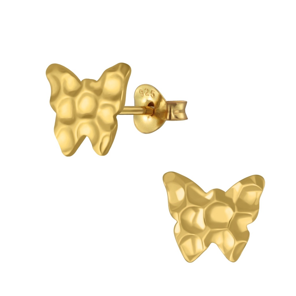 Puces d'oreilles papillon en argent