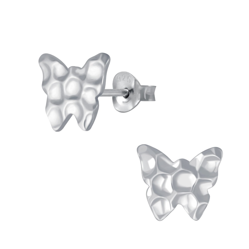 Silver Butterfly Stud Earrings