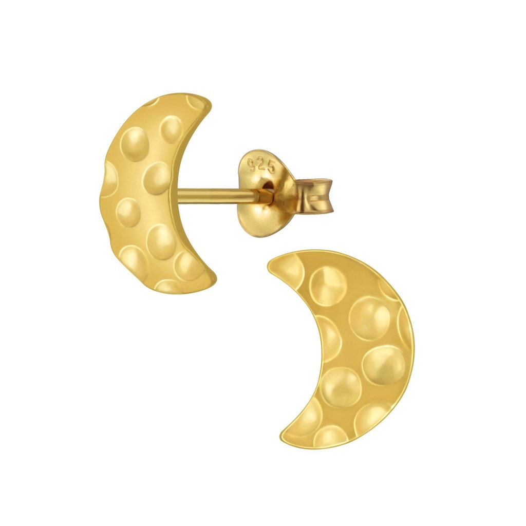 [10005847] Silver Moon Stud Earrings