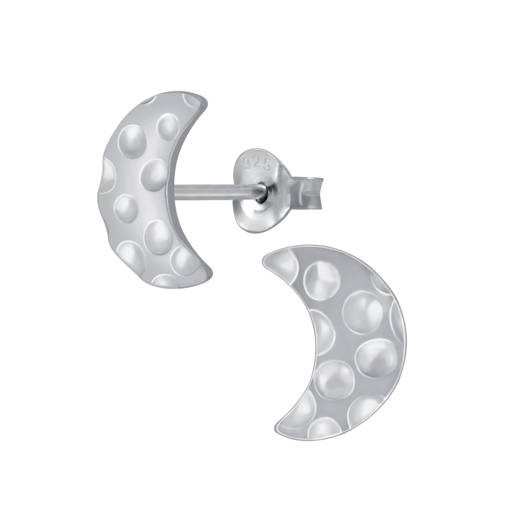 Silver Moon Stud Earrings
