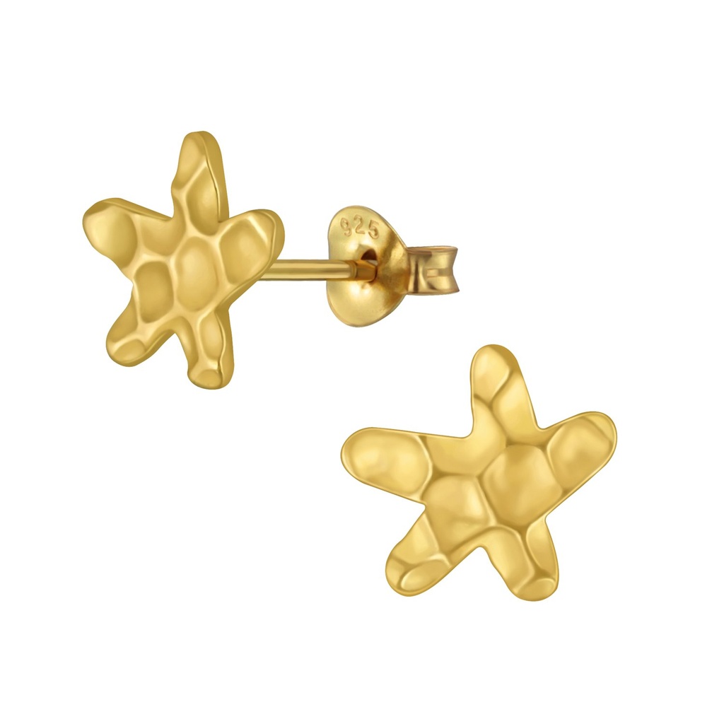 Puces d'oreilles étoile de mer en argent