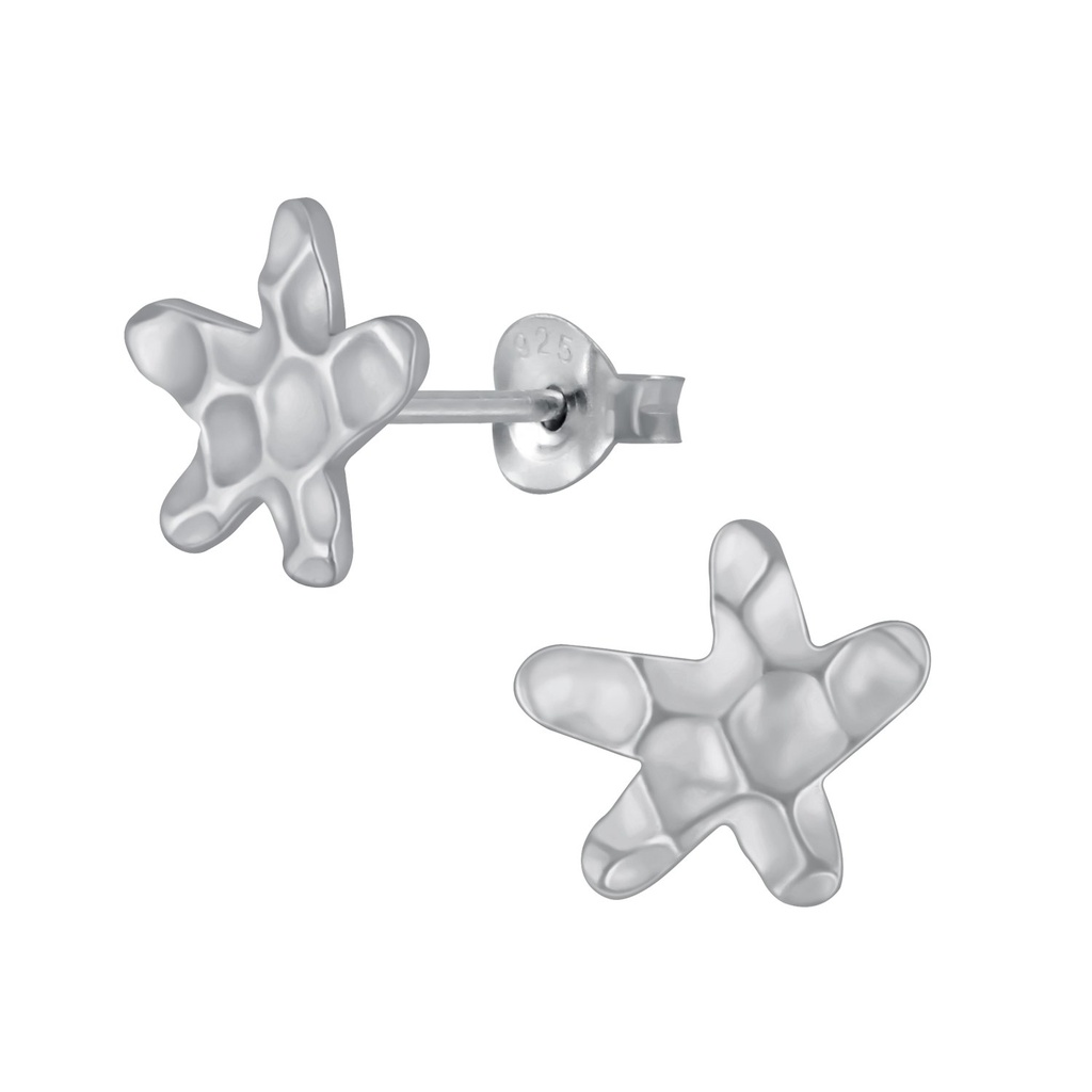 Silver Starfish Stud Earrings
