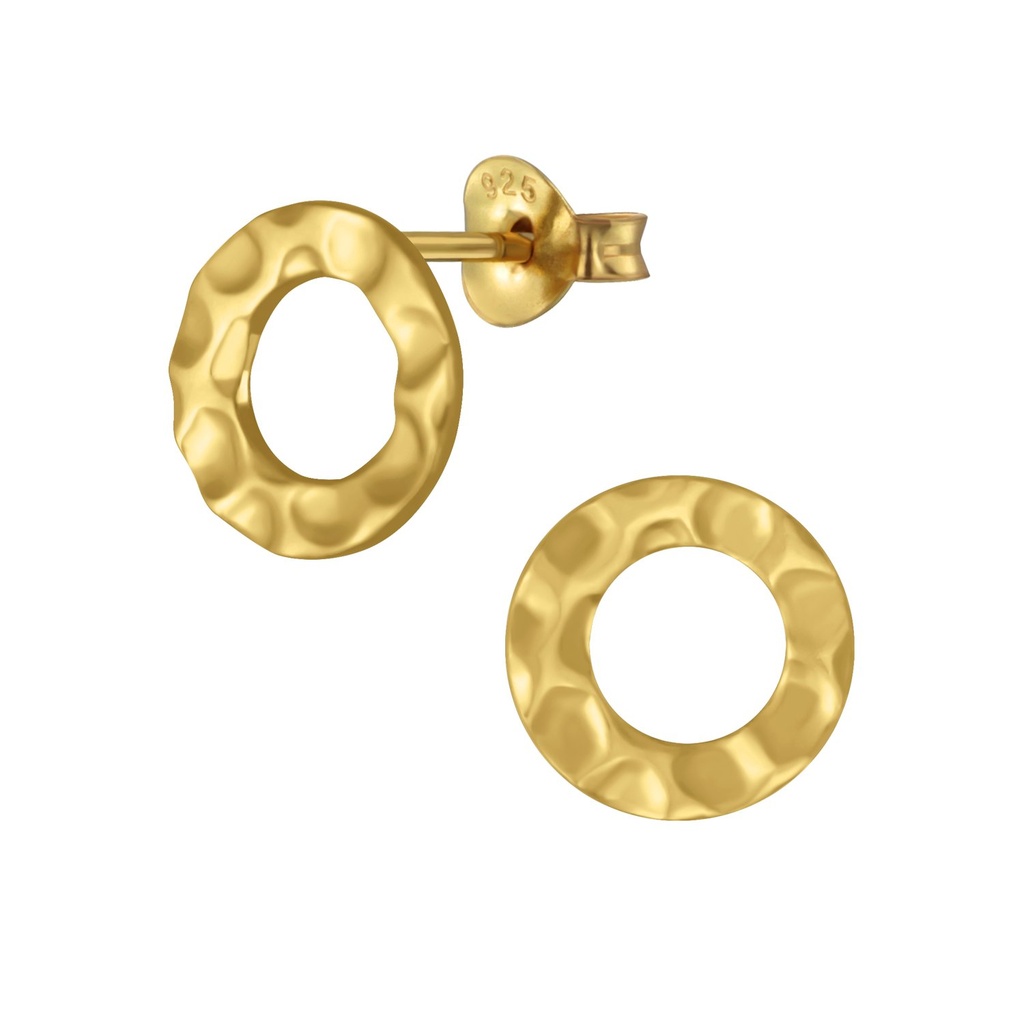 Silver Circle Stud Earrings