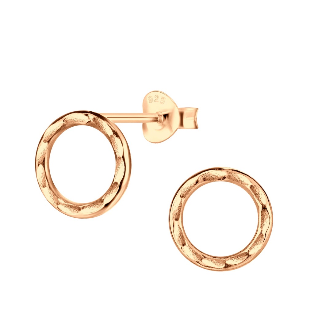 [10005835] Silver Circle Stud Earrings