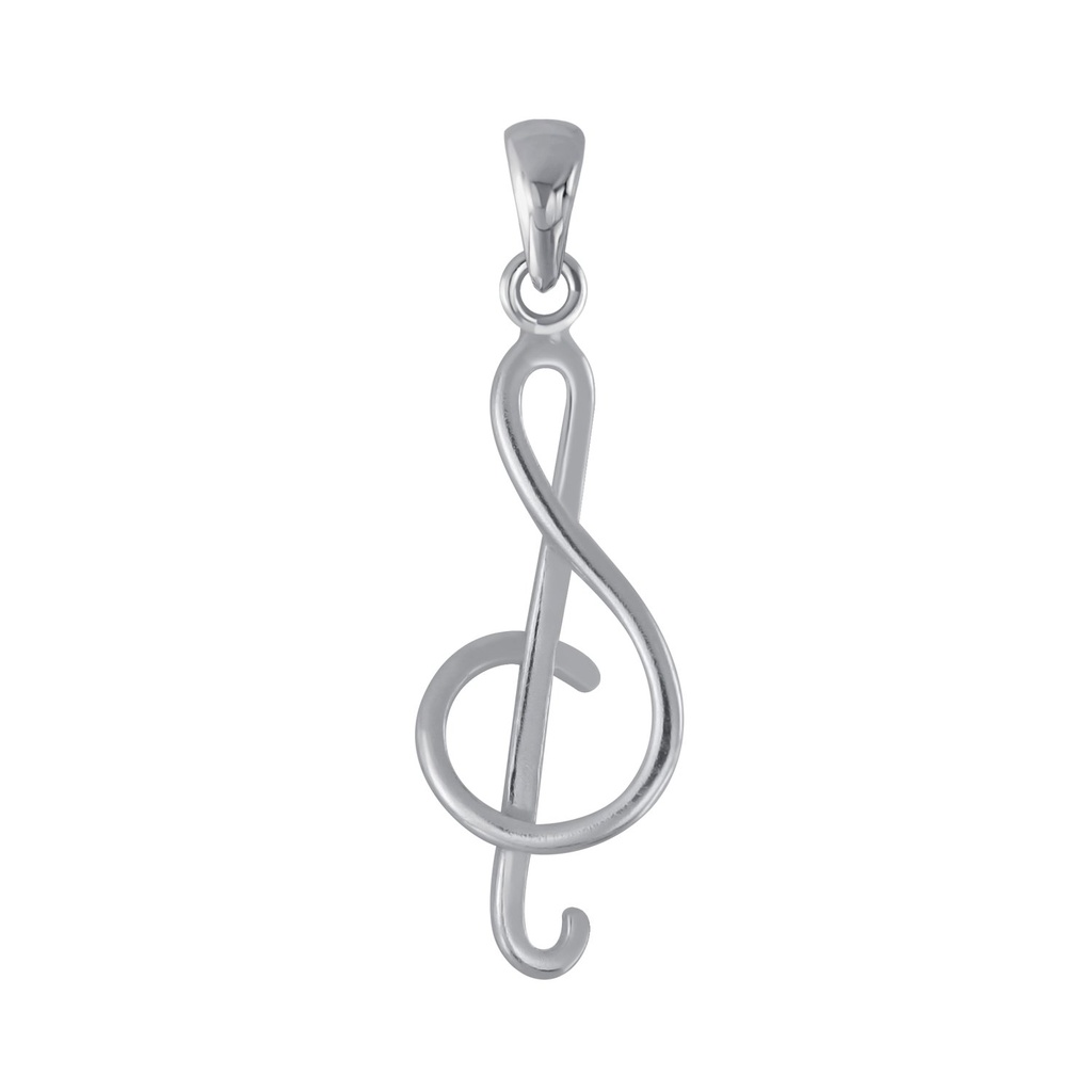 [10005811] Pendentif clé de sol en argent