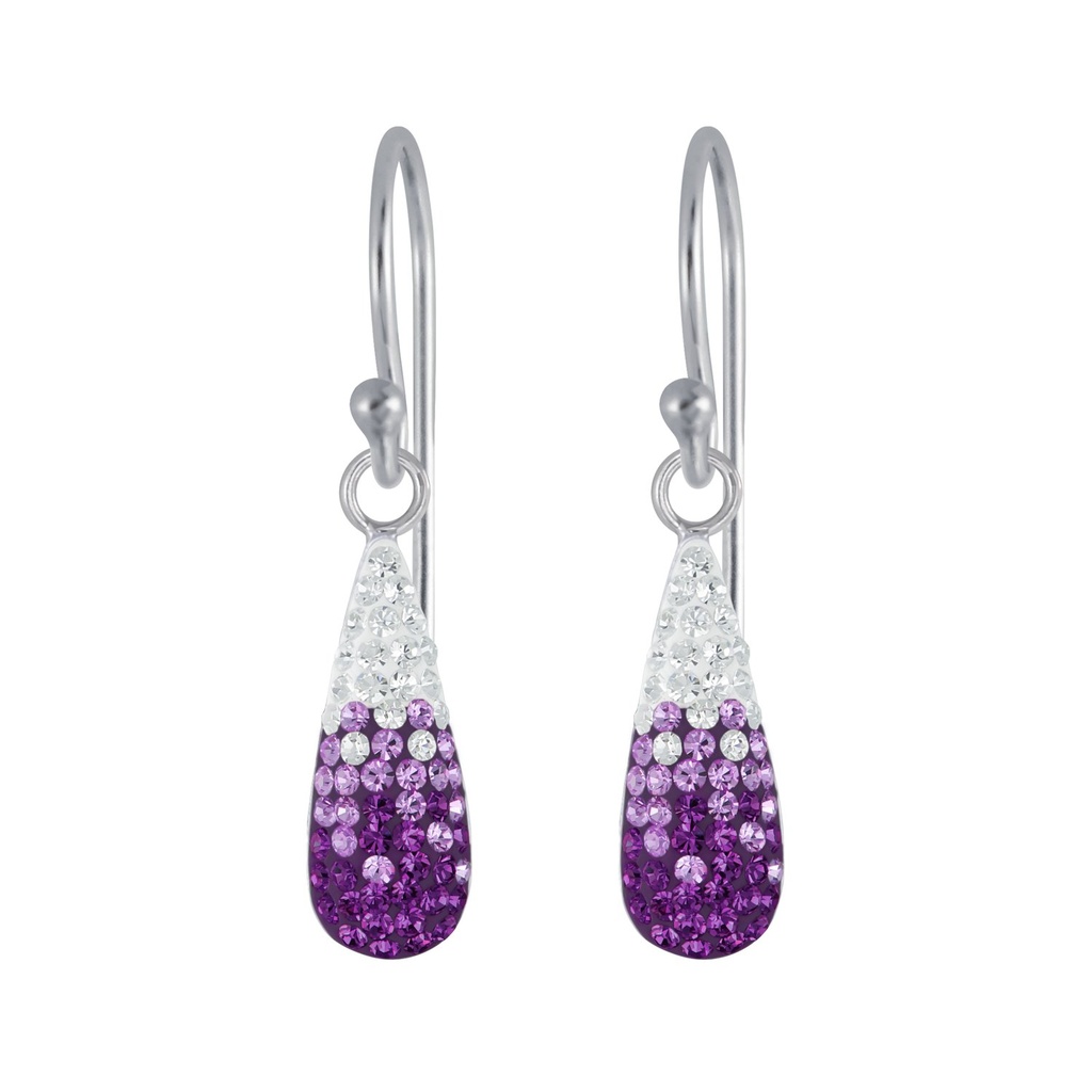 Silver Crystal Drop Earrings