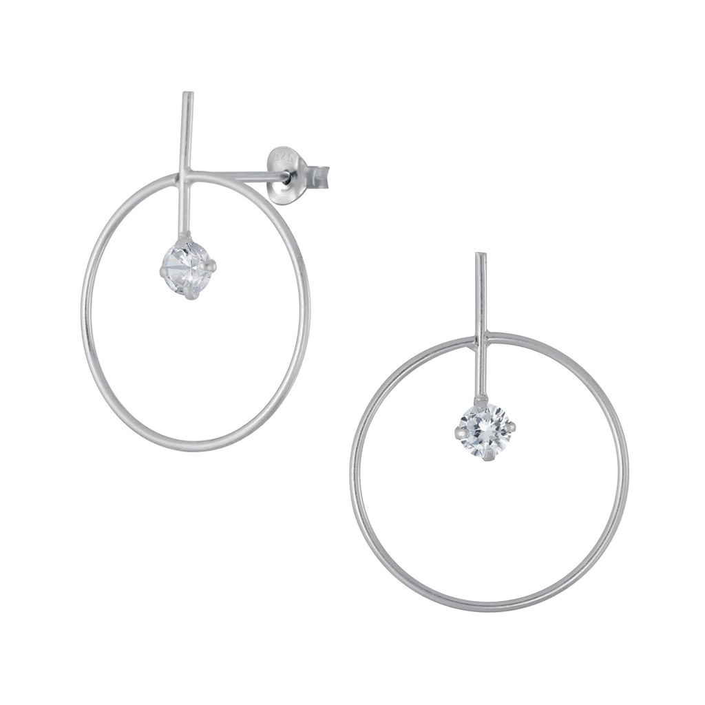 Silver Geometric Stud Earrings