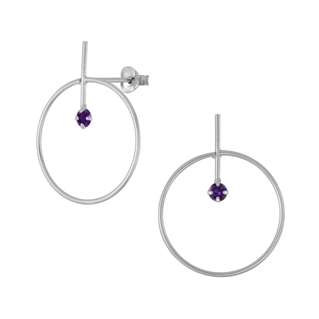 Silver Geometric Stud Earrings