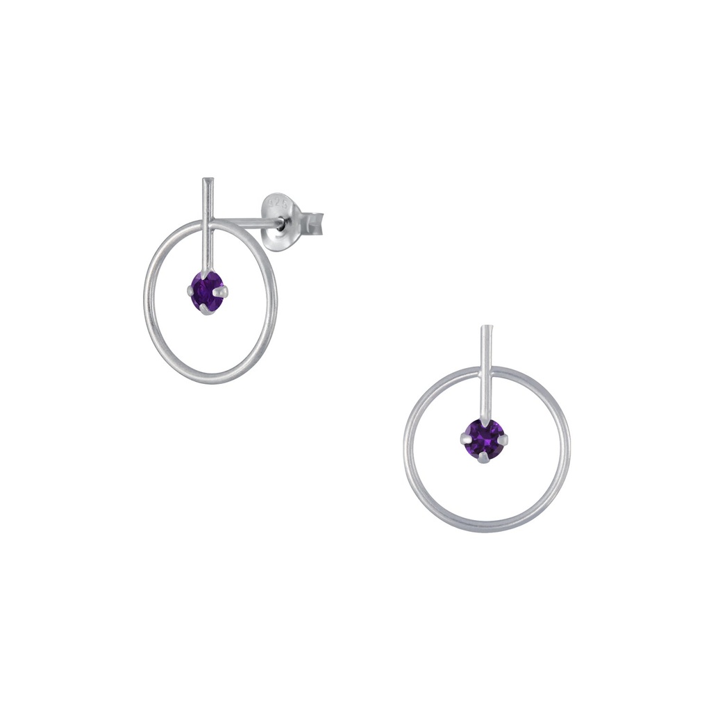 Silver Geometric Stud Earrings