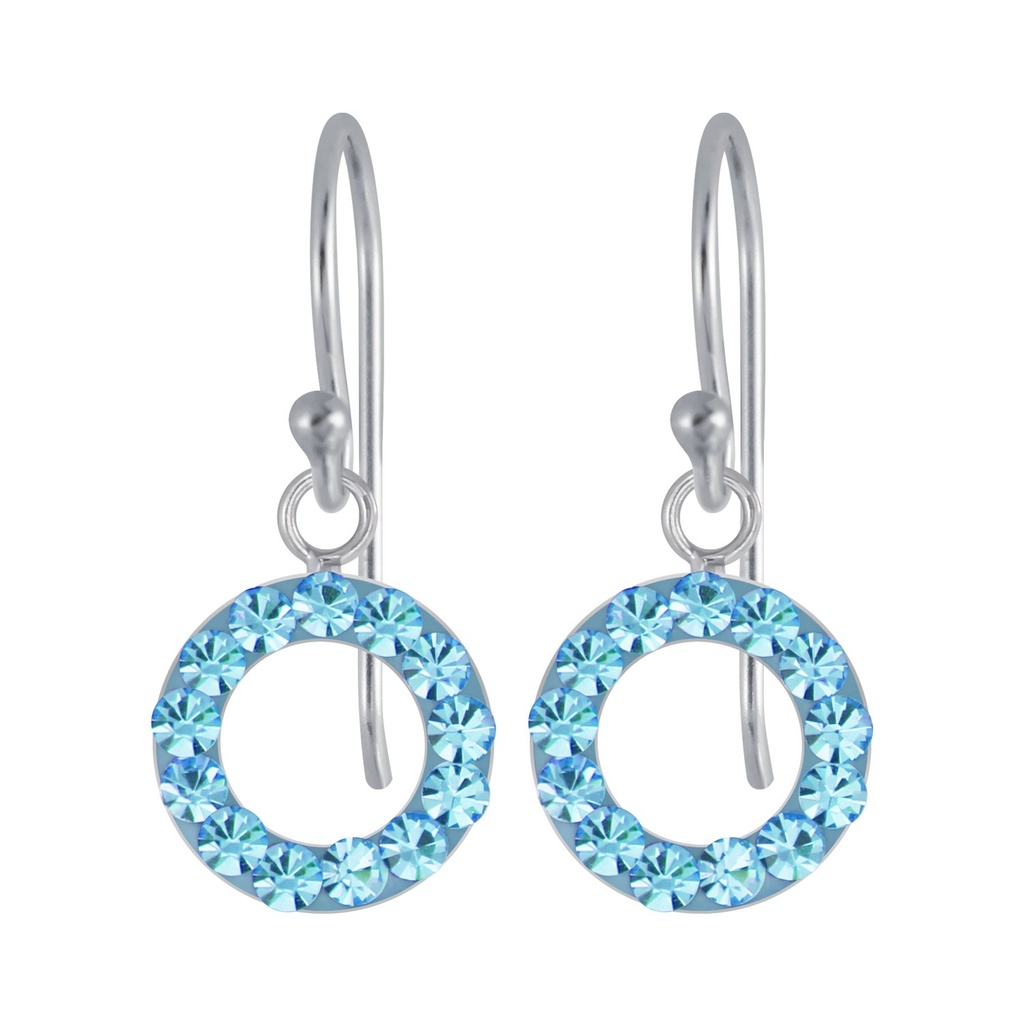 Silver Crystal Circle Earrings