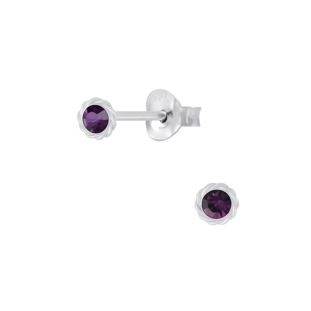 Silver Sun Stud Earrings