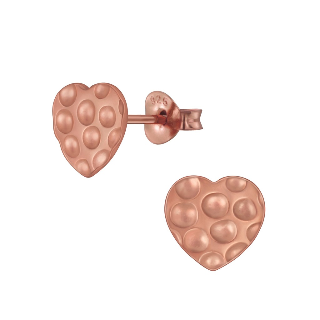 Puces d'oreilles cœur en argent